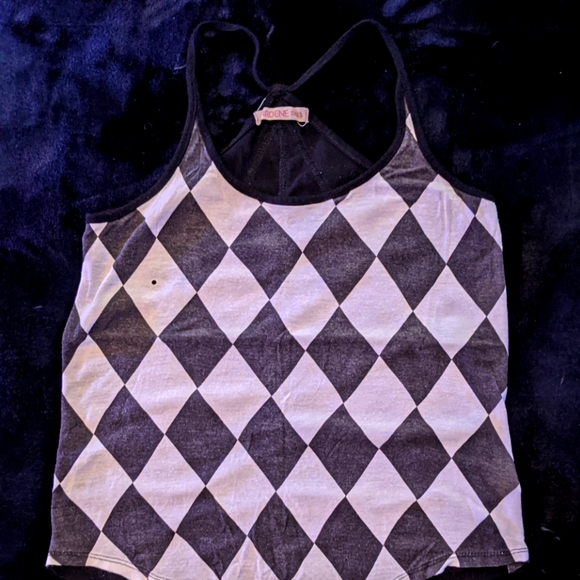 Checkerboard Laceback Tank - Picture 1 of 3